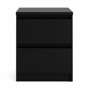 TVILUM Naia sängbord, med 2 ldor - svart folie och plast (40,4x50)