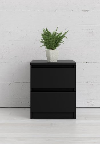 TVILUM Naia natbord, m. 2 skuffer - sort folie og plastik (40,4x50)