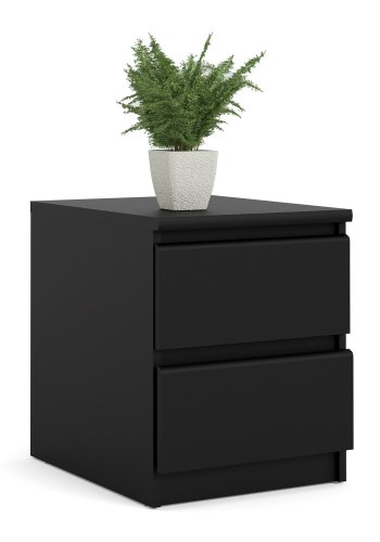 TVILUM Naia natbord, m. 2 skuffer - sort folie og plastik (40,4x50)