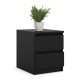 TVILUM Naia natbord, m. 2 skuffer - sort folie og plastik (40,4x50)