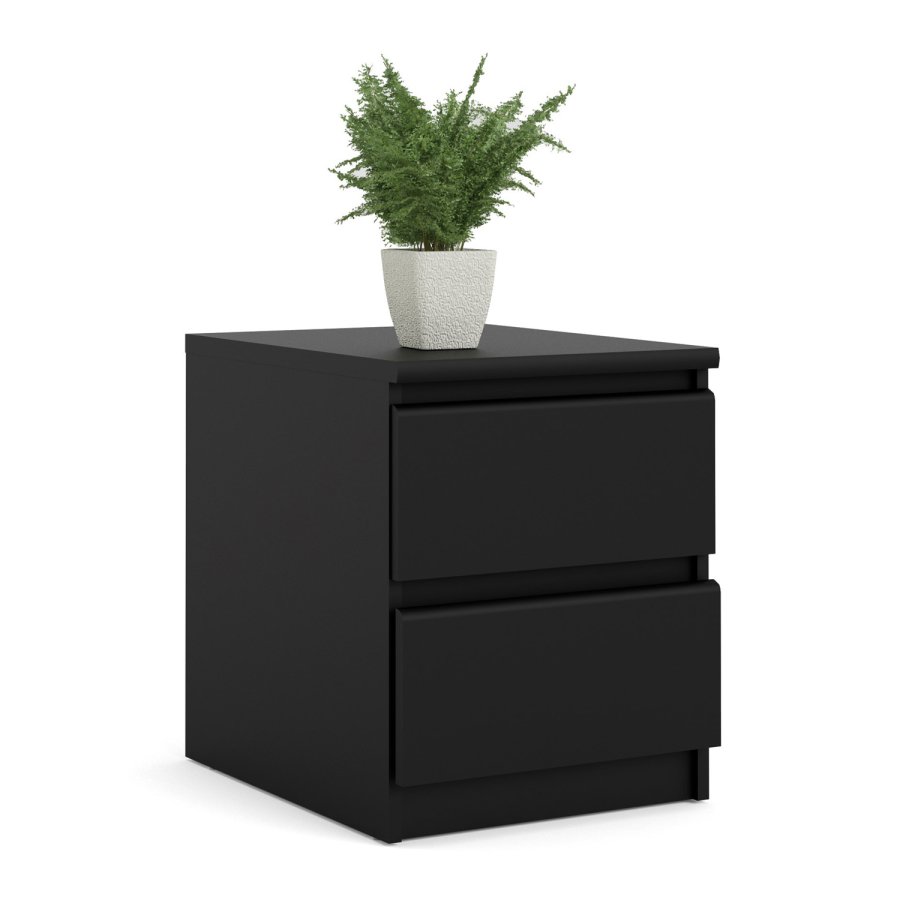 TVILUM Naia natbord, m. 2 skuffer - sort folie og plastik (40,4x50)