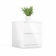 TVILUM Naia Nachttisch, mit 2 Schubladen - weiße Spanplatte und Kunststoff (40,4x50)