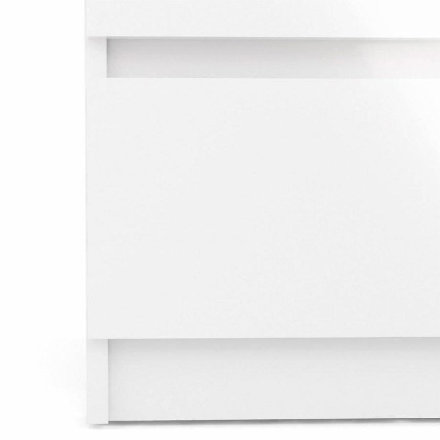 TVILUM Naia Nachttisch, mit 2 Schubladen - weiße Spanplatte und Kunststoff (40,4x50)