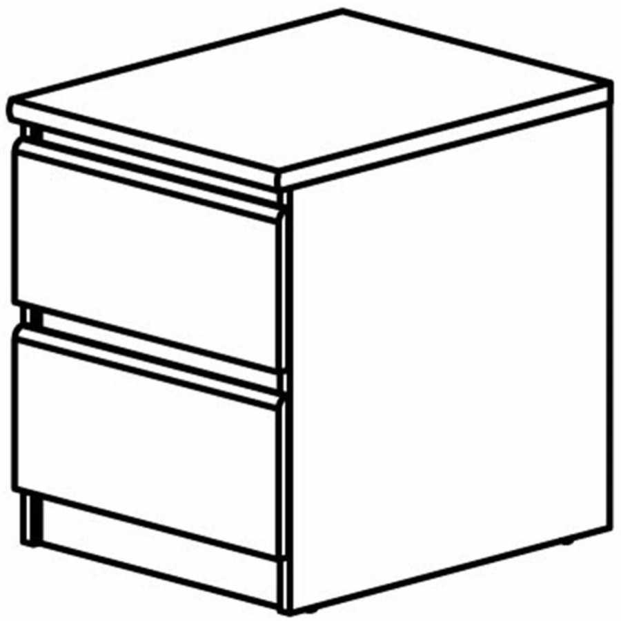 TVILUM Naia Nachttisch, mit 2 Schubladen - weiße Spanplatte und Kunststoff (40,4x50)