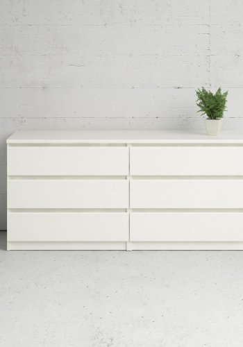 TVILUM Naia Kommode - Esche weiß, mit 6 Schubladen 