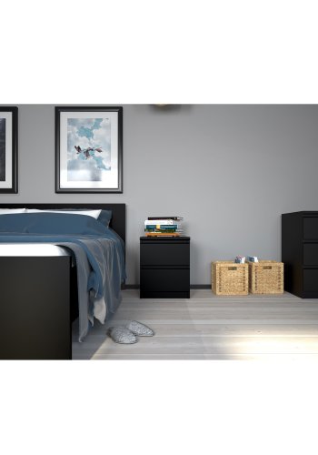 TVILUM Naia dobbelt kommode, m. 6 skuffer - sort folie og plastik