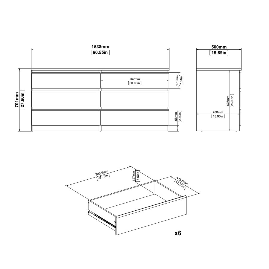 TVILUM Naia Byr - Tryffel Naturligt Trä, med 6 Ldor