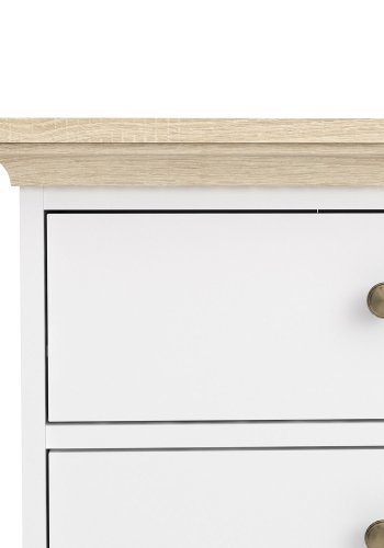 
TVILUM Paris sengebord - hvid træ, m. 2 skuffer
