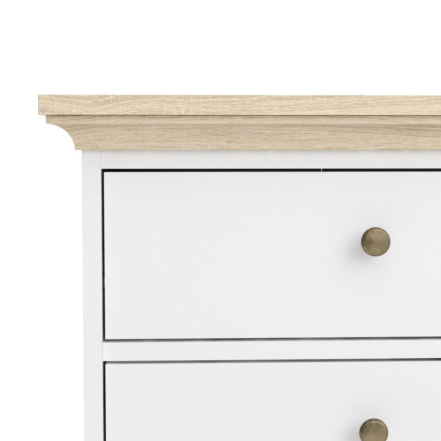 
TVILUM Paris sengebord - hvid træ, m. 2 skuffer
