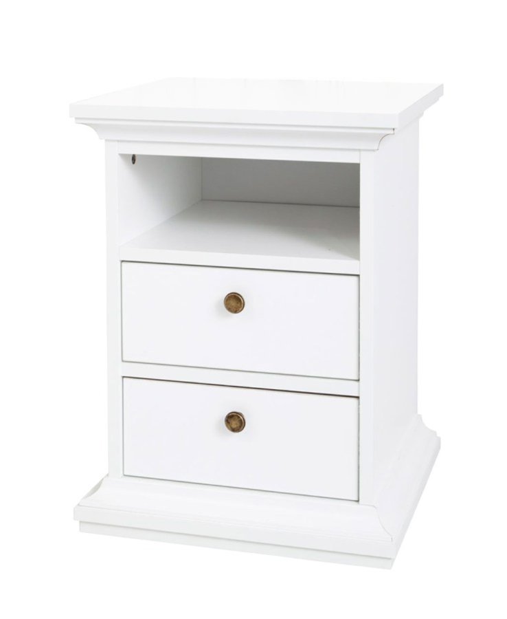 
TVILUM paris natbord - kvadratisk, hvid laminat, 2 skuffer
