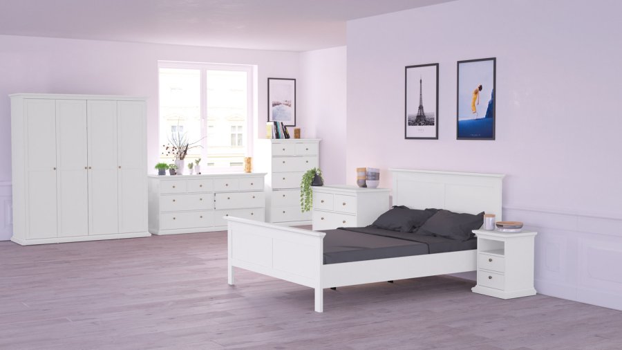 
TVILUM Paris kommode - hvidt træ, 6 skuffer
