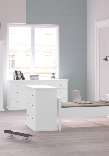 TVILUM Paris kommode - hvidt tr, 8 skuffer