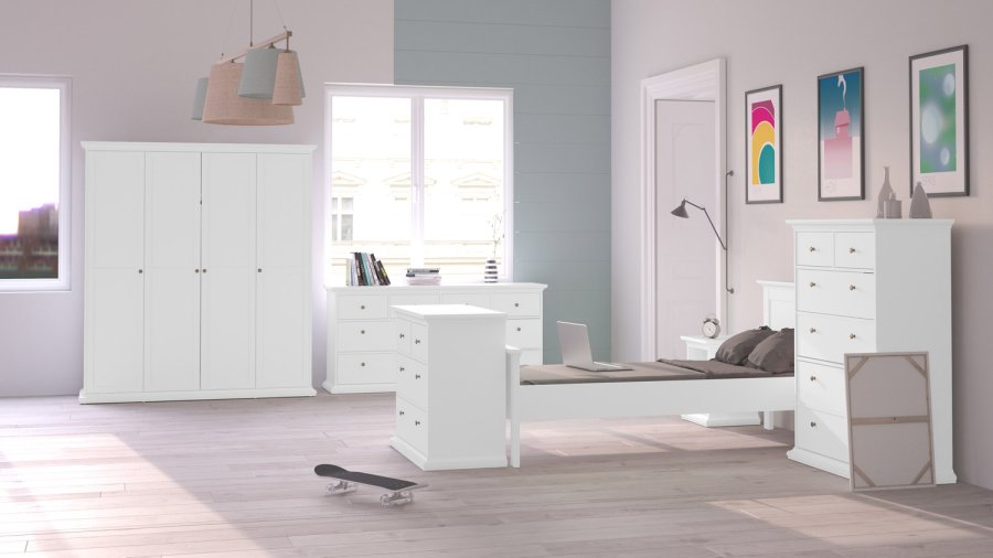 
TVILUM paris kommode - hvid laminat, 4 skuffer
