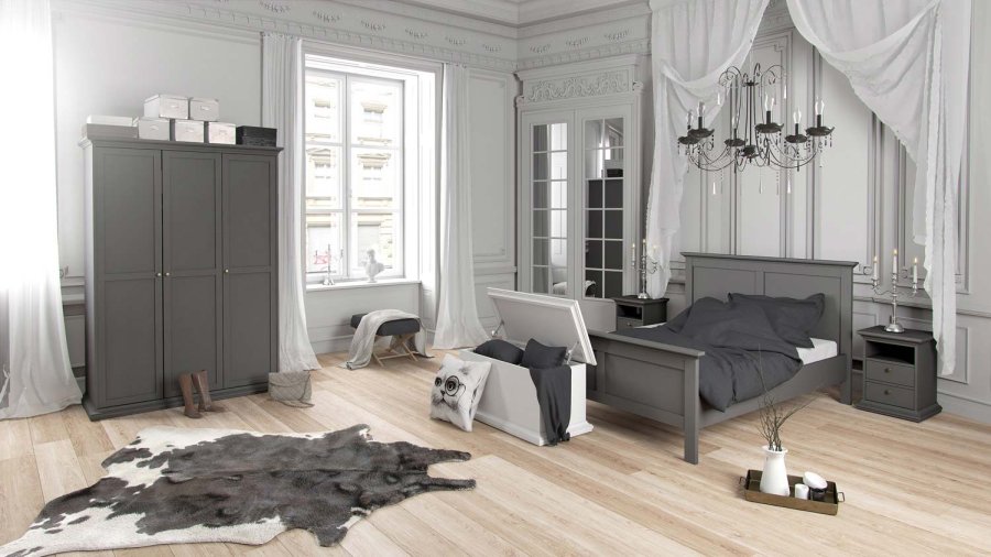 TVILUM Paris Bettgestell – Mattgrau (140x190)