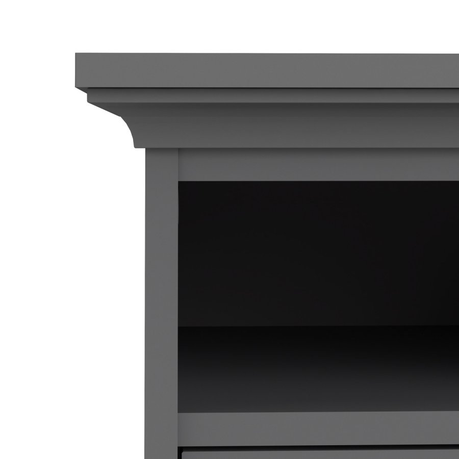 TVILUM Paris Nachttisch - graues Holz, mit 2 Schubladen und 1 Fach