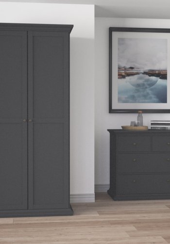 TVILUM Paris kommode - matt grtt tre, m. 4 skuffer 