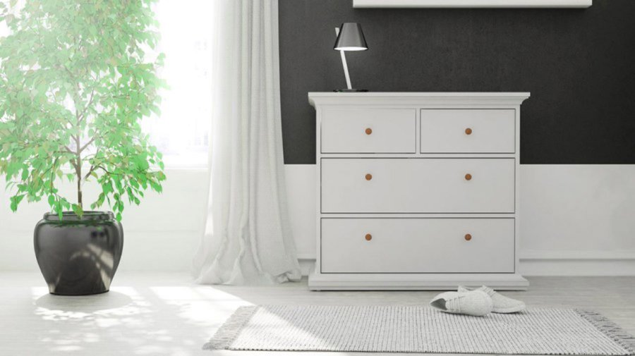 
TVILUM paris kommode - hvid laminat, 4 skuffer
