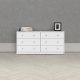TVILUM May dobbelt kommode, m. 6 skuffer - hvid folie og plastik