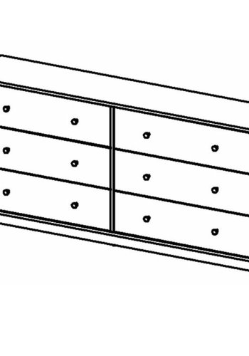 TVILUM May Doppelkommode mit 6 Schubladen - schwarze Folie und Kunststoff