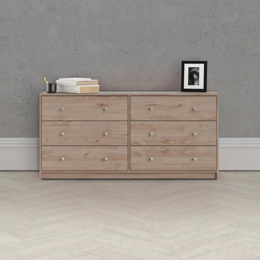 TVILUM May Doppelkommode mit 6 Schubladen - Naturfolie und Kunststoff