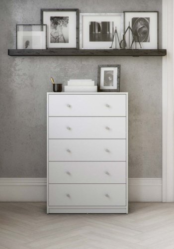 TVILUM May Kommode - weiß, mit 5 Schubladen