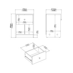 May Natbord - hvidt tr, m. 1 skuffe og 1 rum