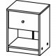 TVILUM May Nachttisch, mit 1 Fach und 1 Schublade - Naturfolie und Kunststoff (37,9x30,1)