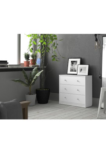 
TVILUM May kommode - hvid træ, m. 3 skuffer

