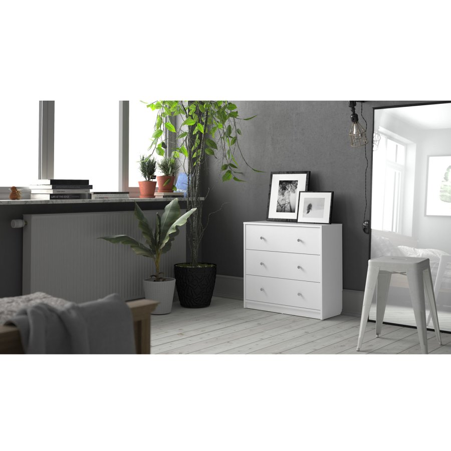 
TVILUM May kommode - hvid træ, m. 3 skuffer
