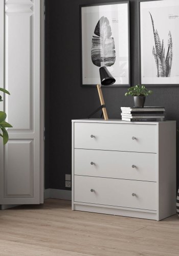 
TVILUM May kommode - hvid træ, m. 3 skuffer
