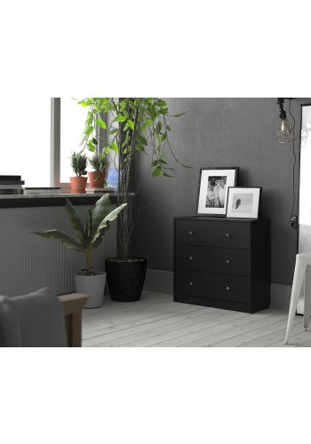 
TVILUM May kommode - sort træ, m. 3 skuffer
