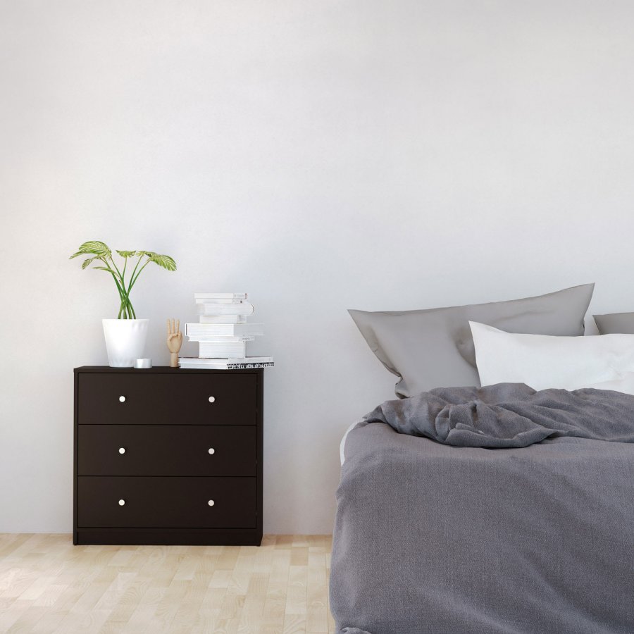 
TVILUM May kommode - sort træ, m. 3 skuffer
