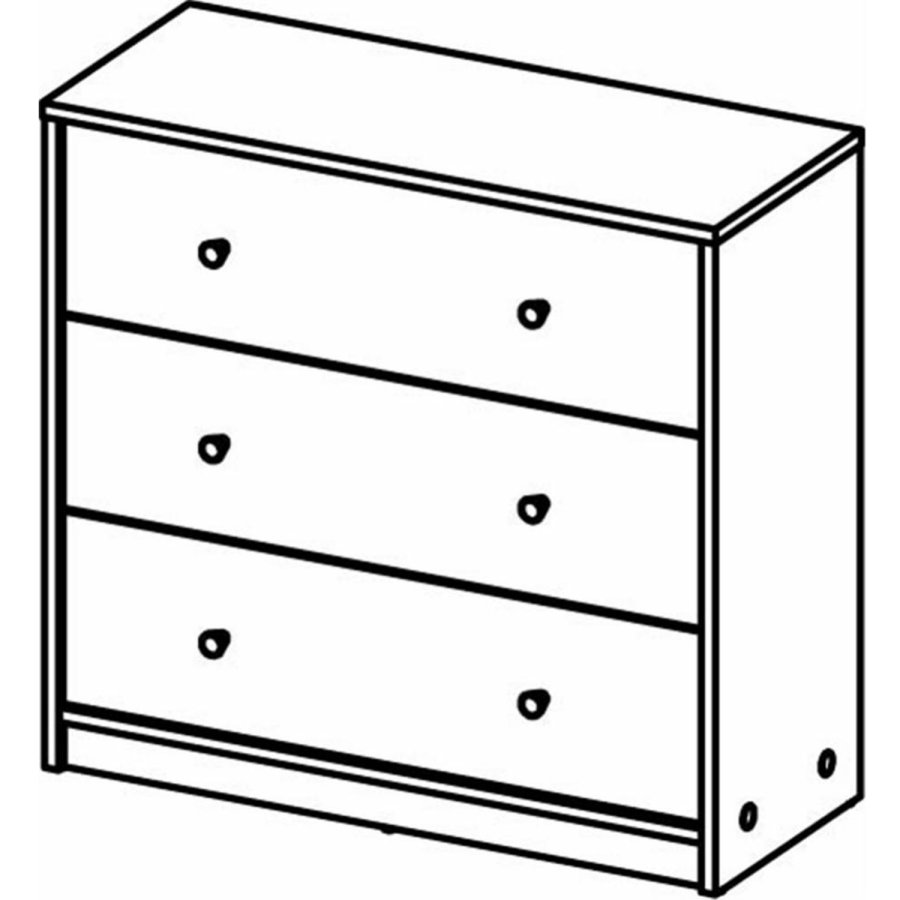 TWILUM May kommode, m. 3 skuffer - naturfolie og plast