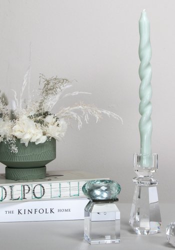 HOUSE OF SANDER Honeysuckle tekanneholder - klart/rykfarget/mintgrnt glass (H:10)