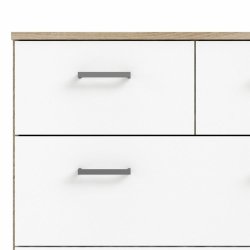 Space kommode, m. 8 skuffer hvid/ egetr�sfarvet folie