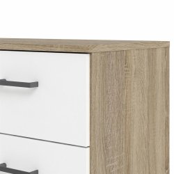 Space kommode, m. 8 skuffer hvid/ egetr�sfarvet folie