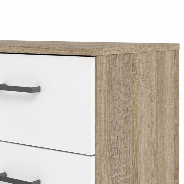 Space kommode, m. 8 skuffer hvid/ egetr�sfarvet folie