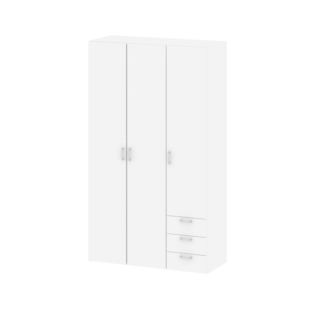 Space garderobeskab - hvidt tr, m.3 lger og  3 skuffer