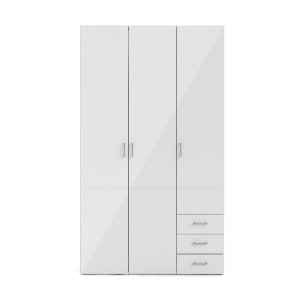 TVILUM Space garderobeskab - hvid hjglans tr, m. 3 lger og 3 skuffer