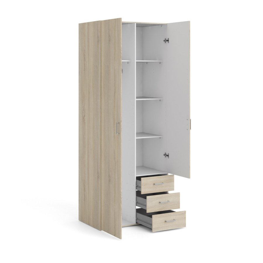 
TVILUM space garderobeskab - egestruktur, 3 låger og 3 skuffer
