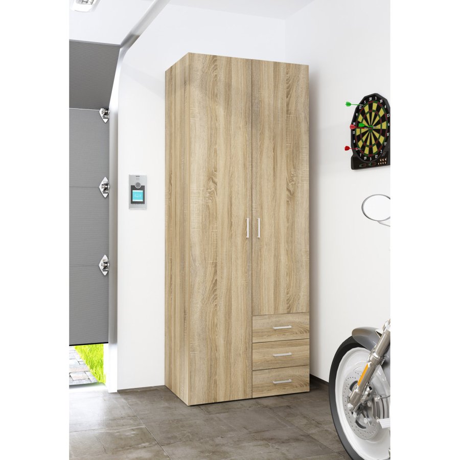 
TVILUM space garderobeskab - egestruktur, 3 låger og 3 skuffer
