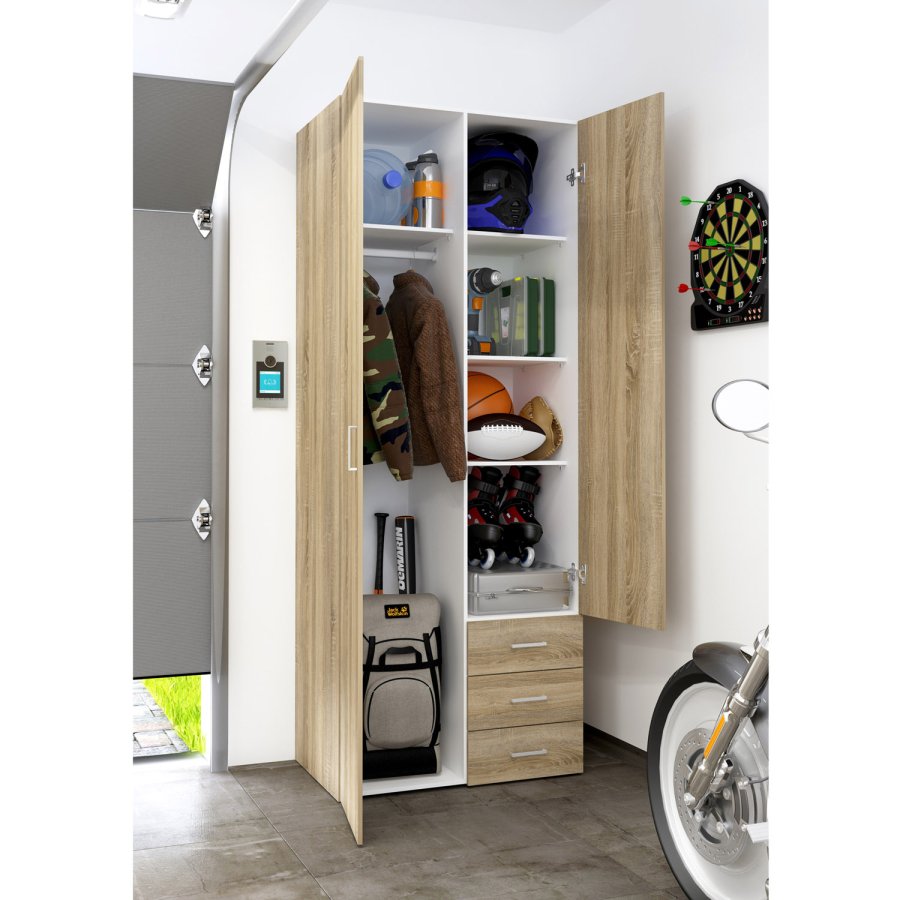 
TVILUM space garderobeskab - egestruktur, 3 låger og 3 skuffer
