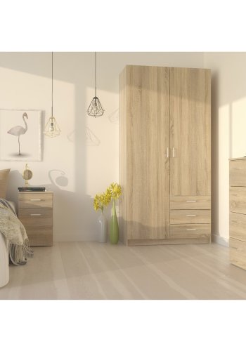 
TVILUM space garderobeskab - egestruktur, 3 låger og 3 skuffer
