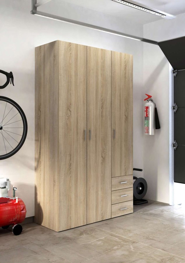 
TVILUM space garderobeskab - egestruktur, 3 låger og 3 skuffer
