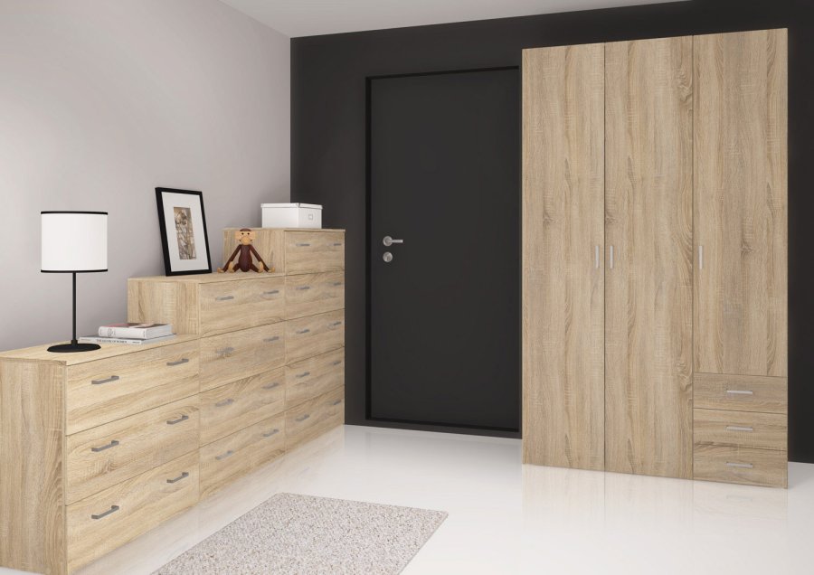 
TVILUM space garderobeskab - egestruktur, 3 låger og 3 skuffer
