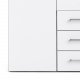 TVILUM Space garderobe - hvit/hvit hyglans, m. 4 drer og 3 skuffer
