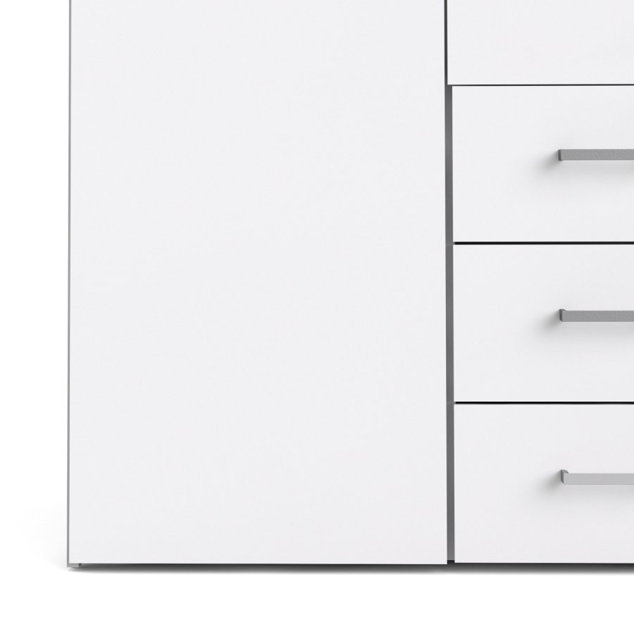 TVILUM Space garderobe - hvit/hvit hyglans, m. 4 drer og 3 skuffer