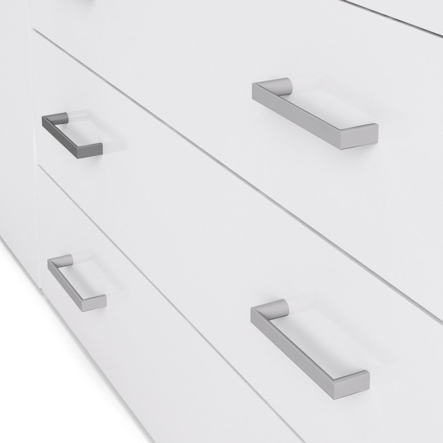 TVILUM Space garderobe - hvit/hvit hyglans, m. 4 drer og 3 skuffer