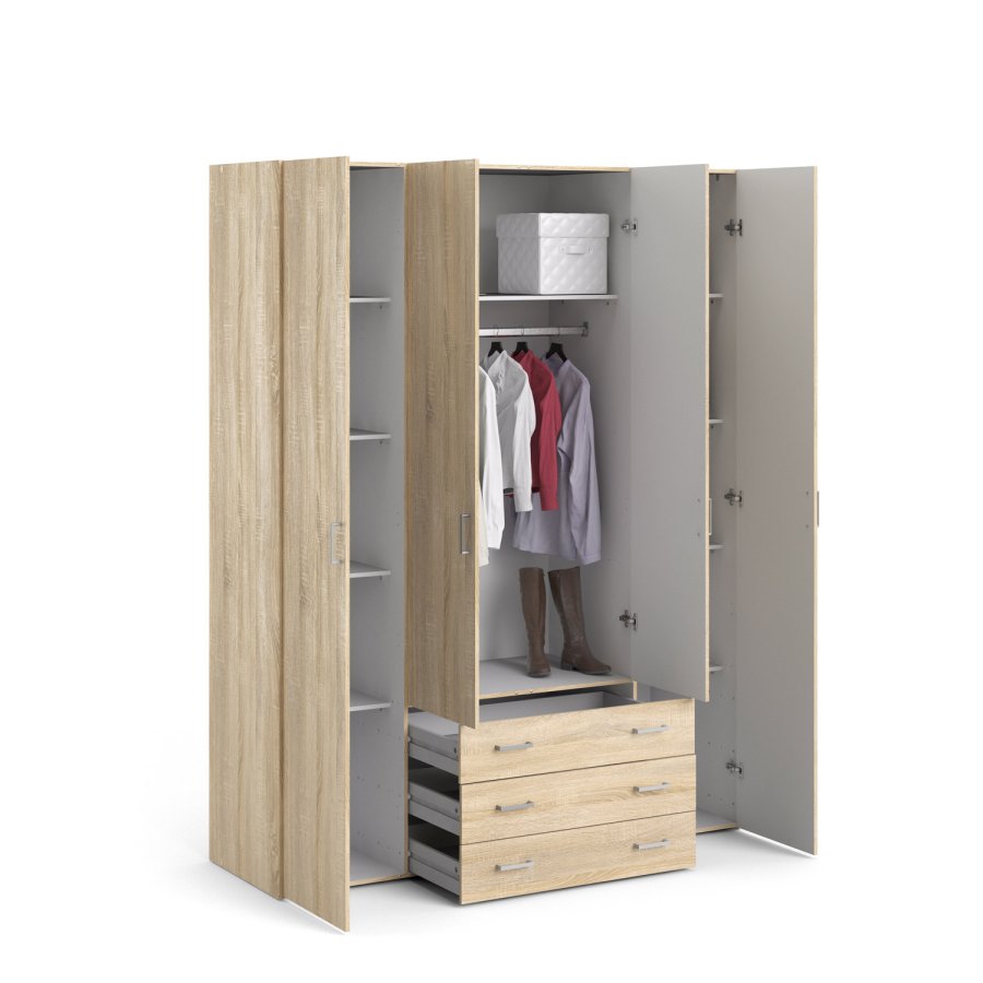 
TVILUM space garderobeskab - egestruktur, med 4 låger og 3 skuffer
