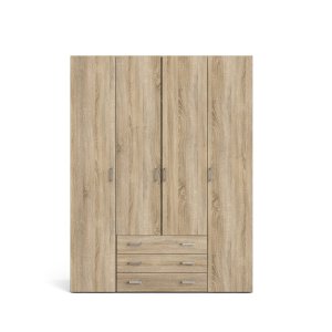 TVILUM space garderobeskab - egestruktur, med 4 lger og 3 skuffer